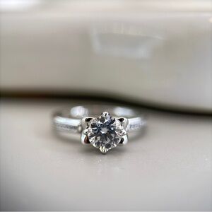 Hidden Halo Moissanite Ring 1.22ctw S925